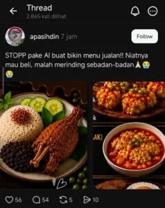 Stop Bikin Konten Makanan Pakai AI: Anda Sedang Mencederai Trust Pelanggan